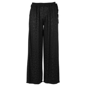 Enjoy Broek satijn panter jacquard Zwart